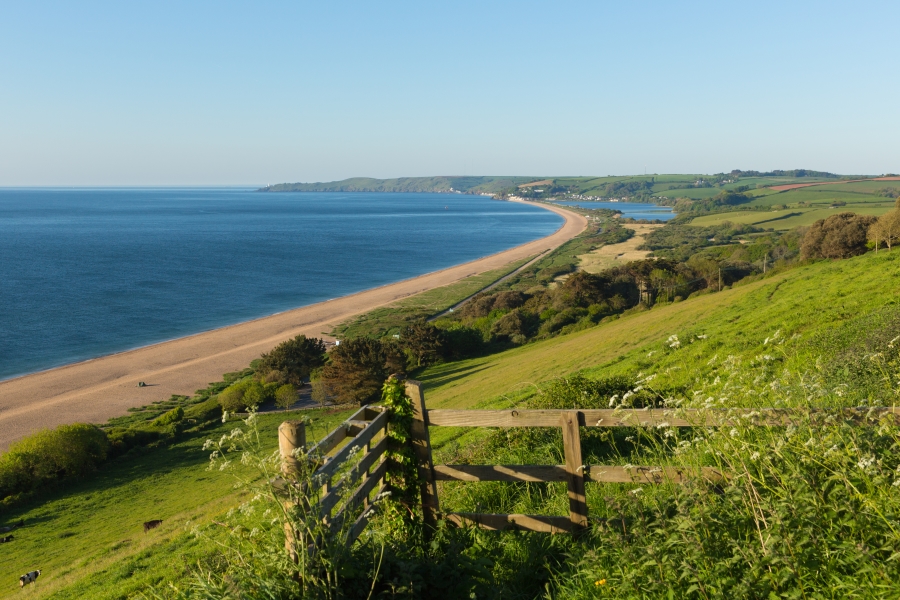 A glorious view of Slapton Line and Slapton Ley from the hill top near Strete.