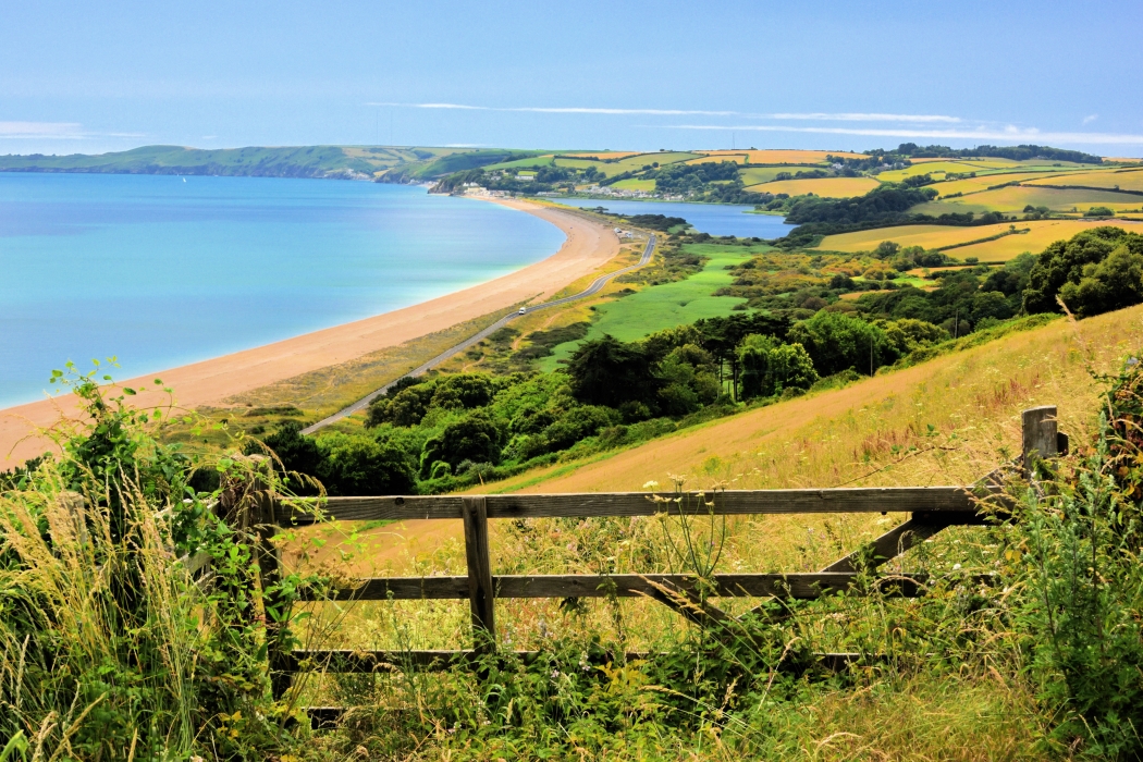 A glorious view of Slapton Line and Slapton Ley from the hill top near Strete.